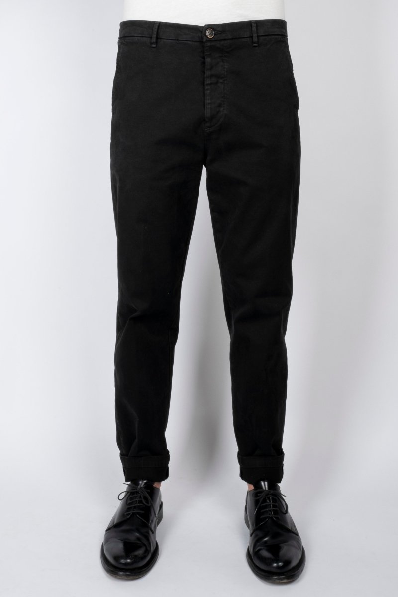 SLOUCHY CHINO / Stone Garment Dyed Black - Aniven